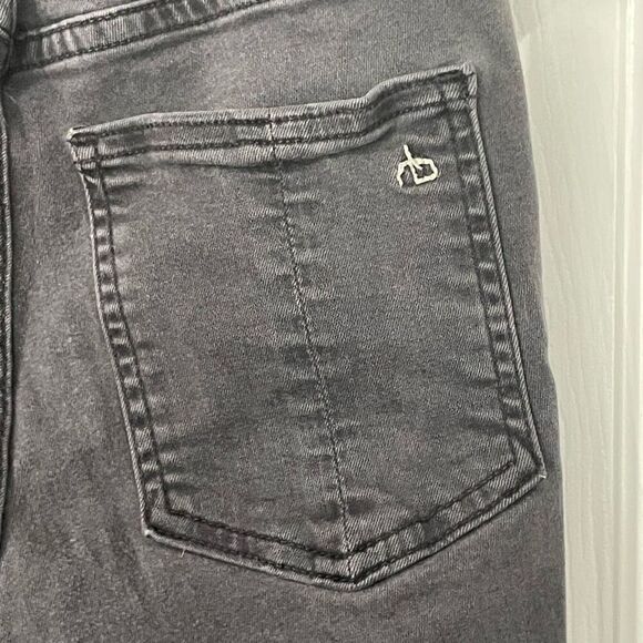 Rag & Bone High Rise Ankle Skinny Jeans Size 24 Black RANTI Modal Blend - Picture 9 of 10